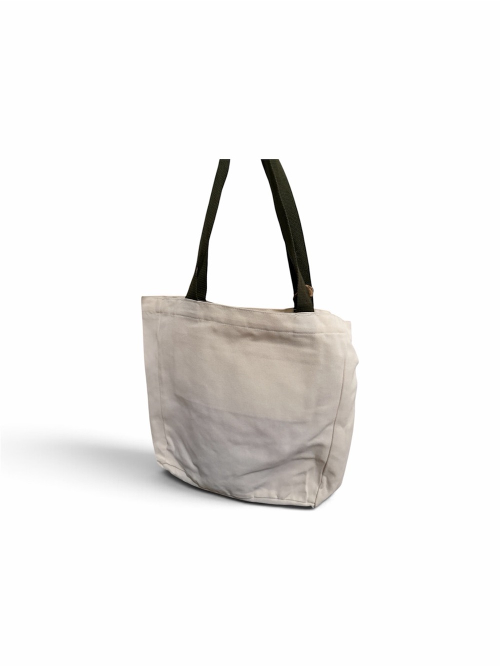 Canvas Tote Bag with Black Straps - Neutral Cream
